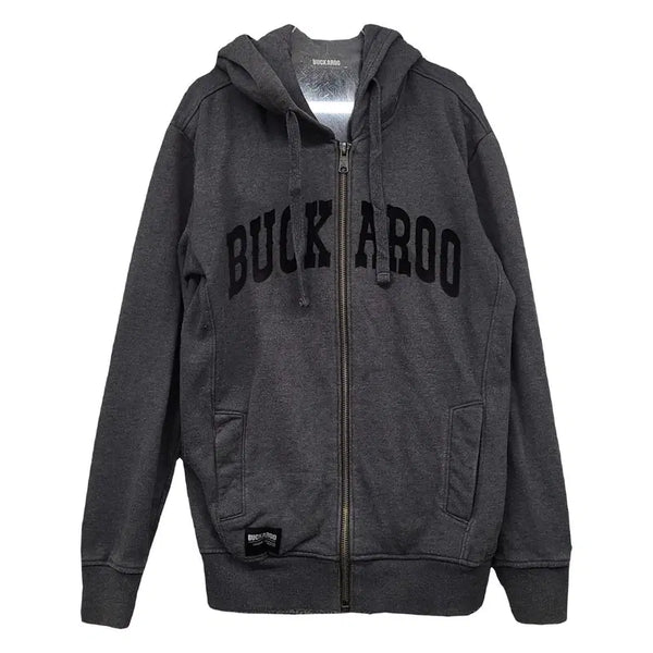 [BUNJANG] Buckaroo Vintage Embroidered Grey Hoodie Zip-Up M / 버커루 빈티지 자수 그레이 후드 집업 M