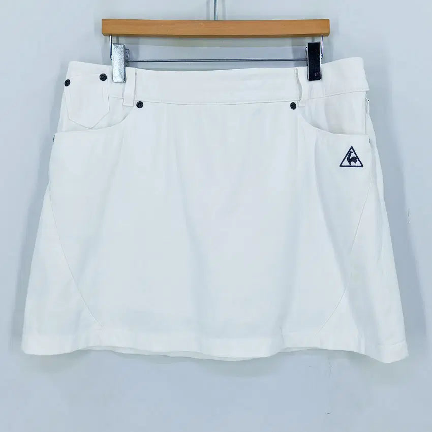 [BUNJANG] Le Coq Sportif Women's Summer Mini Skirt White / 르꼬끄 여성 여름 약스판 미니스커트 화이트(HU46535)