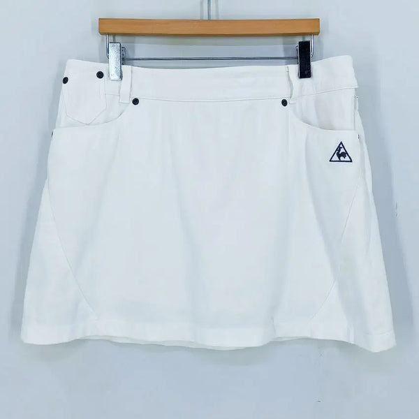 [BUNJANG] Le Coq Sportif Women's Summer Mini Skirt White / 르꼬끄 여성 여름 약스판 미니스커트 화이트(HU46535)