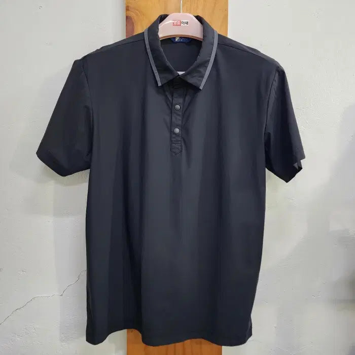 [BUNJANG] Fila Functional Spandex Short Sleeve Polo T-Shirt Black 105 / 휠라 기능성 스판 반팔 카라 티셔츠 블랙 105