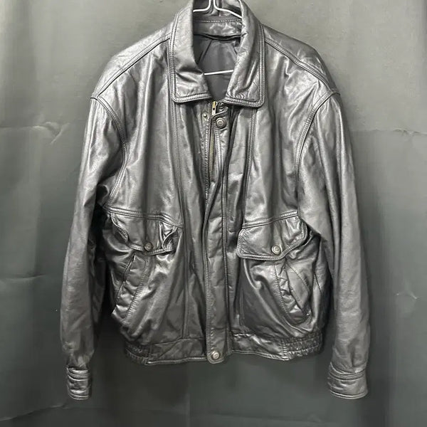 [BUNJANG] Country Roads Vintage 80-90s Black Genuine Leather Jacket / 컨트리로드 빈티지 80-90s 블랙 소가죽 자켓