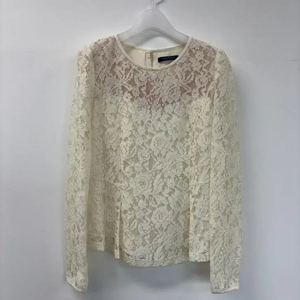 [BUNJANG] MOJO.S.FINE Ivory Lace Blouse Size 55 / 모조에스핀 아이보리 레이스 블라우스 55 ㅡ0821