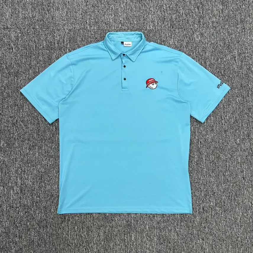 [BUNJANG] Malbon Sky Blue Short Sleeve Polo Shirt 3XL / 말본 스카이블루 반팔 카라티 3XL