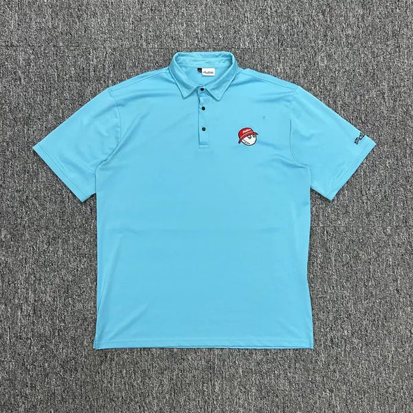 [BUNJANG] Malbon Sky Blue Short Sleeve Polo Shirt 3XL / 말본 스카이블루 반팔 카라티 3XL