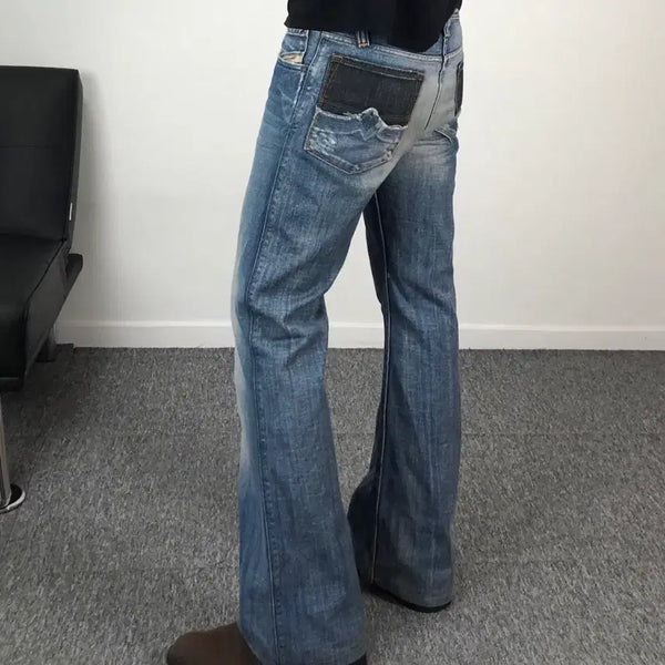 [BUNJANG] Levi's 00s Distressed Zaf Bootcut Denim Pants (Light Wash) / 리바이스 빈티지 00s 디스트로이드 쟈프 zaf 부츠컷 데님팬츠 연청