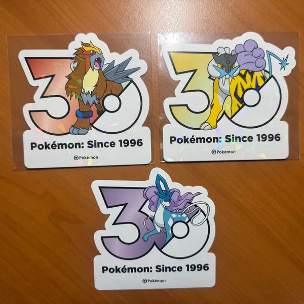 [BUNJANG] Pokemon 30th Anniversary Stickers - Entei, Raikou, Suicune / 포켓몬 30주년 스티커 스이쿤 라이코 앤테이