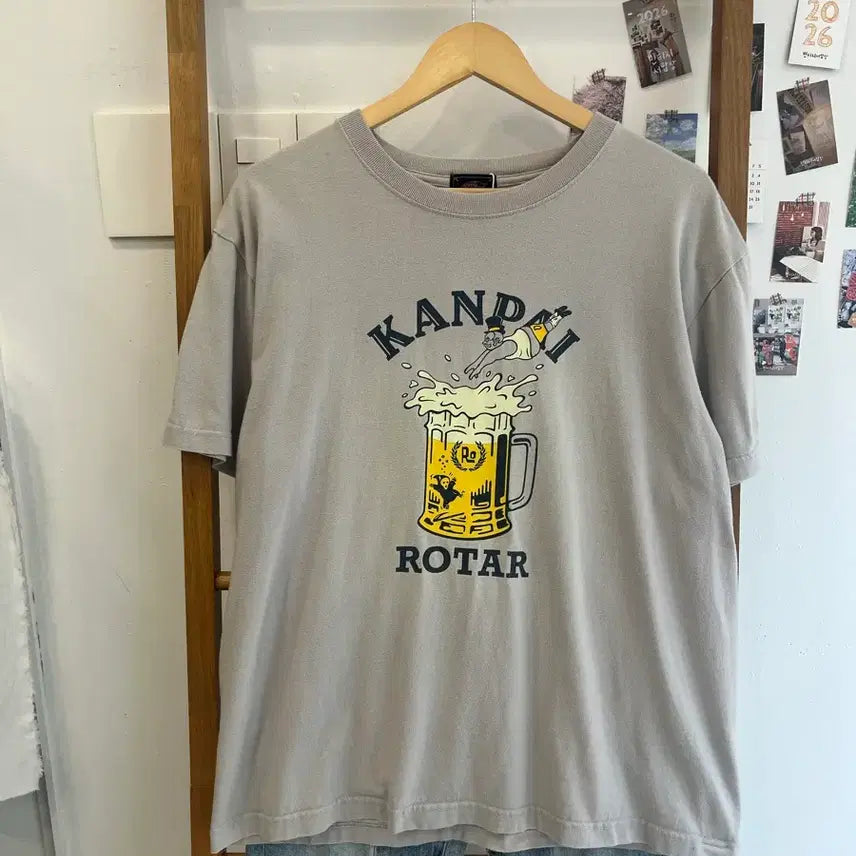 [BUNJANG] Graphic Beer Print Short Sleeve T-Shirt / 맥주 그래픽 반팔 티셔츠