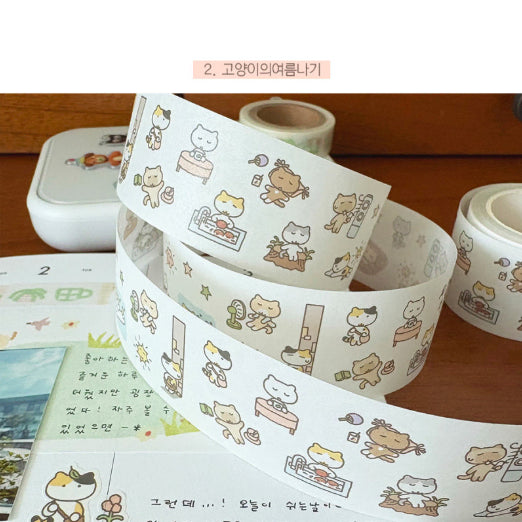 [BUNJANG] [Cat Bakery] Summer Cat Kiss Cut Stickers / [고양이빵집] 고양이의여름나기 키스컷띵
