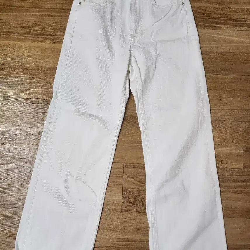 [BUNJANG] Giordano Wide White Denim Pants Size 27 / 27 지오다노 와이드 화이트데님팬츠