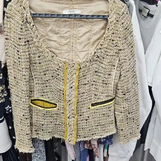 [BUNJANG] Prada Yellow Tweed Jacket / 프라다 트위드 자켓 옐로우