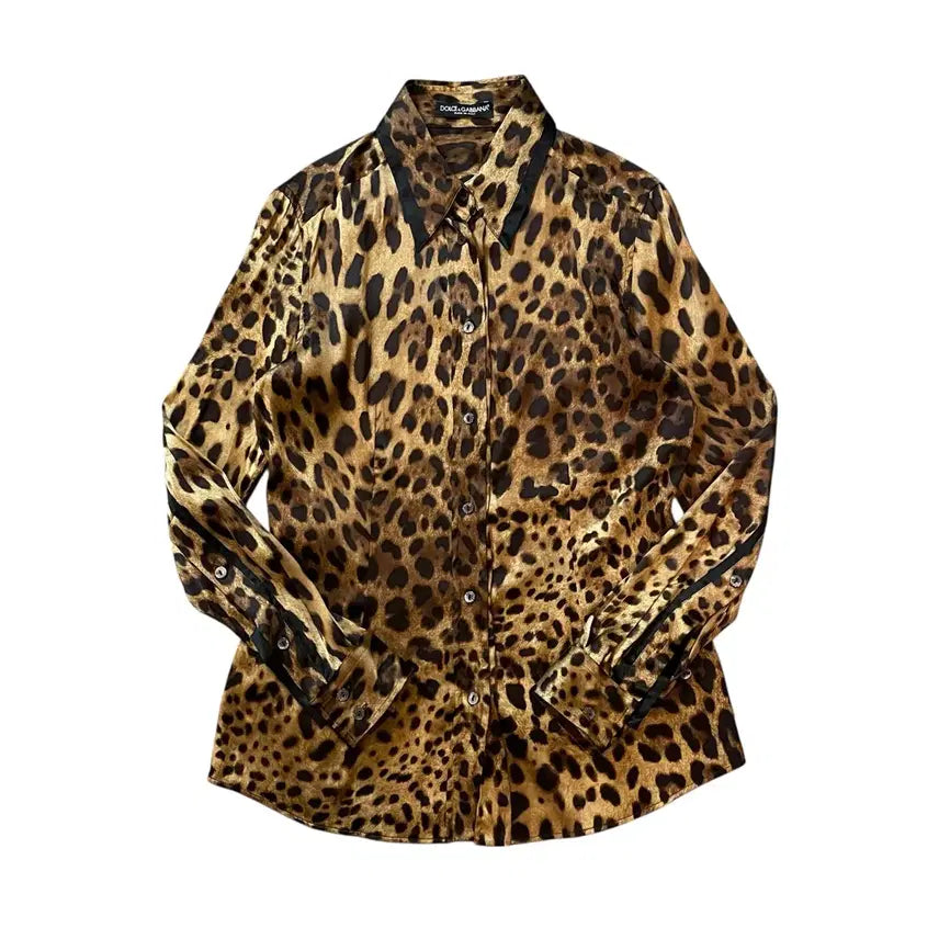 [BUNJANG] Dolce & Gabbana Leopard Print Silk Shirt / 돌체앤가바나 레오파드 셔츠