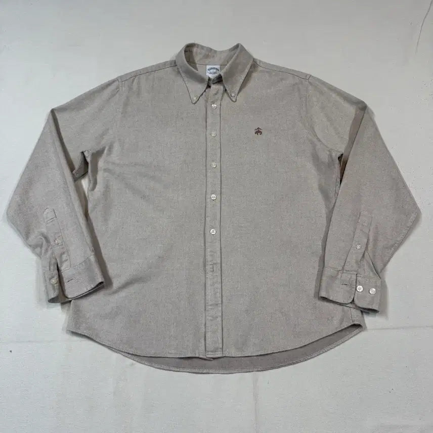 [BUNJANG] Brooks Brothers Twill Cotton Shirt Beige L / L) 브룩스브라더스 트윌 코튼 셔츠 베이지 F99