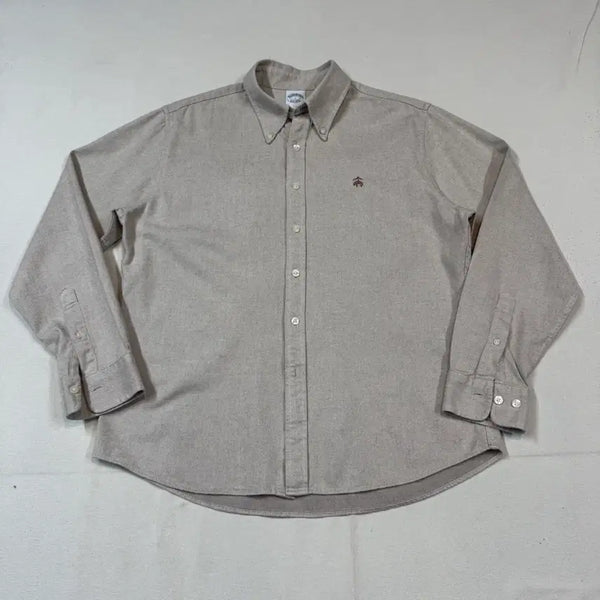 [BUNJANG] Brooks Brothers Twill Cotton Shirt Beige L / L) 브룩스브라더스 트윌 코튼 셔츠 베이지 F99