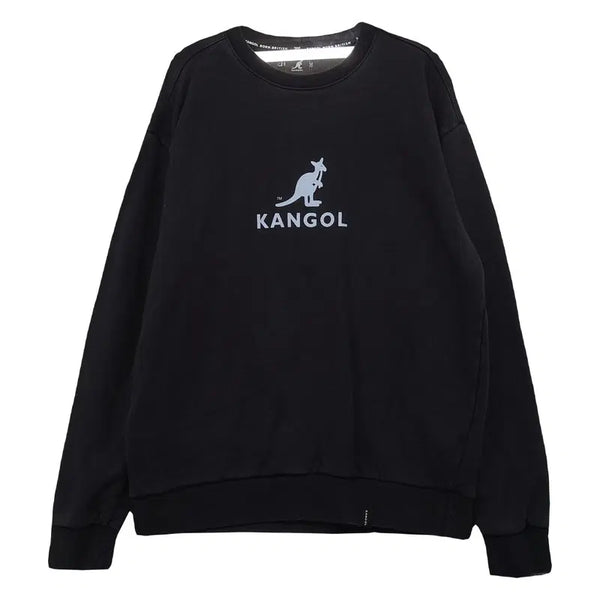 [BUNJANG] Kangol Black Cotton Embroidered Logo Sweatshirt S / 캉골 블랙 코튼 자수 로고 프린팅 맨투맨 S