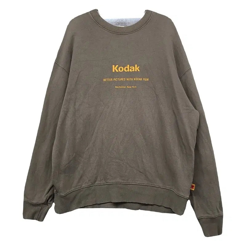 [BUNJANG] Kodak Brown Cotton Logo Printing Sweatshirt S / 코닥 브라운 코튼 로고 프린팅 맨투맨 스웨트셔츠 S