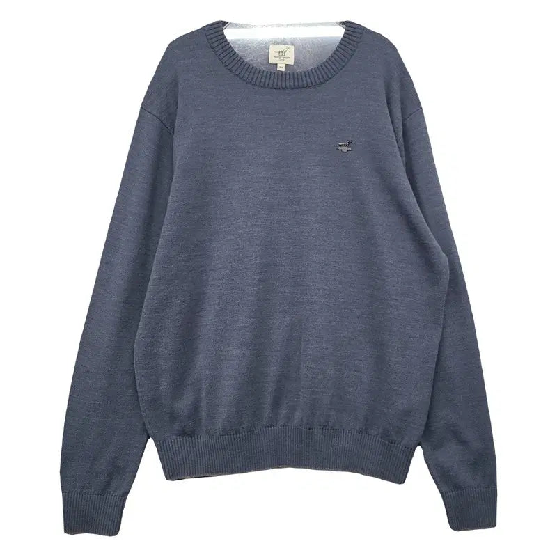 [BUNJANG] Henry Cotton Men's Casual Blue Knit Sweater 105 / 헨리코튼 남성 캐주얼 블루 니트 105