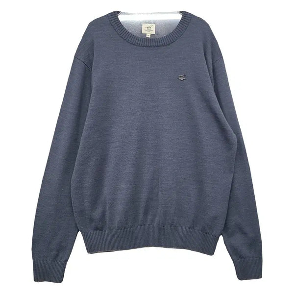 [BUNJANG] Henry Cotton Men's Casual Blue Knit Sweater 105 / 헨리코튼 남성 캐주얼 블루 니트 105