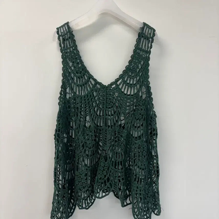 [BUNJANG] Bohemian Crochet Knit Vest / 보헤미안 크로셰 니트 베스트 Free ㅡ0821