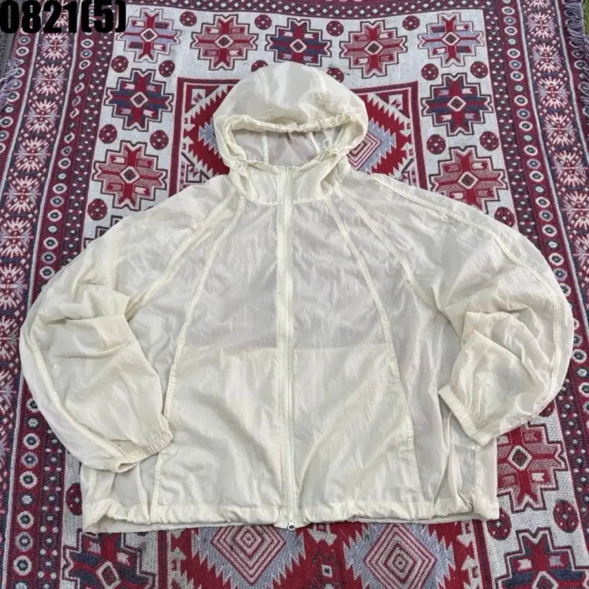 [BUNJANG] SPAO Hooded Windbreaker Zip-Up Jacket Ivory XL / 스파오 바람막이 후드 집업 자켓 아이보리 XL