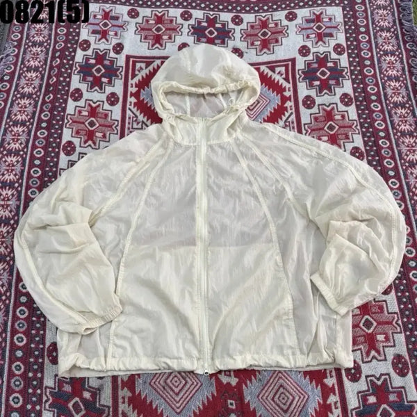 [BUNJANG] SPAO Hooded Windbreaker Zip-Up Jacket Ivory XL / 스파오 바람막이 후드 집업 자켓 아이보리 XL