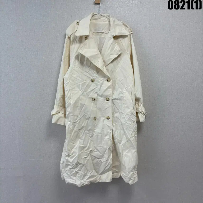 [BUNJANG] Double Button Trench Coat Cream S / 크림색 더블 버튼 트렌치 코트 s