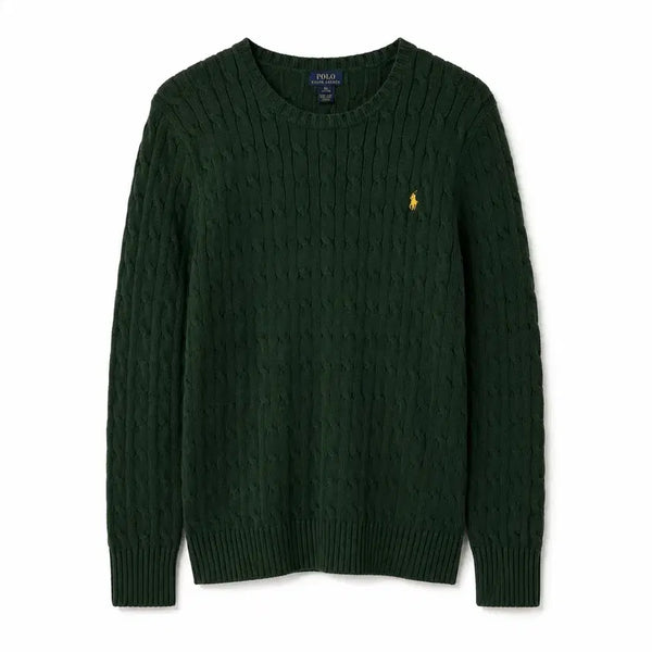 [BUNJANG] Polo Ralph Lauren Cable Knit Sweater Green / 폴로 랄프로렌 케이블 니트 그린