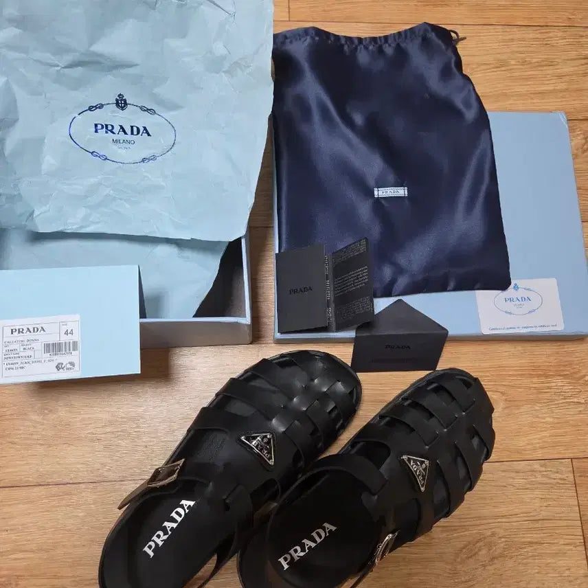 [BUNJANG] Prada Men's Fisherman Sandals Black (EU 44) / (새상품) 남성 프라다 신상 피셔맨 샌들 블랙(EU 44. US 10.5) 285-290사이즈