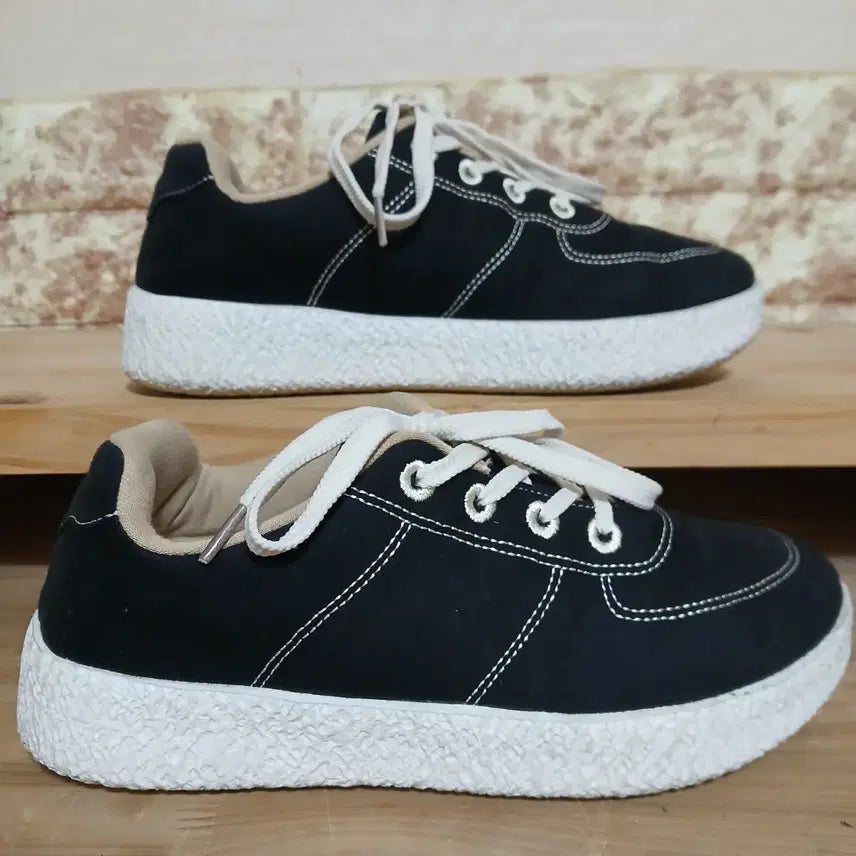[BUNJANG] Cavallo Black Sneakers US7/UK4.5/EU38/240mm / (224) 카발로 블랙 스니커즈 240