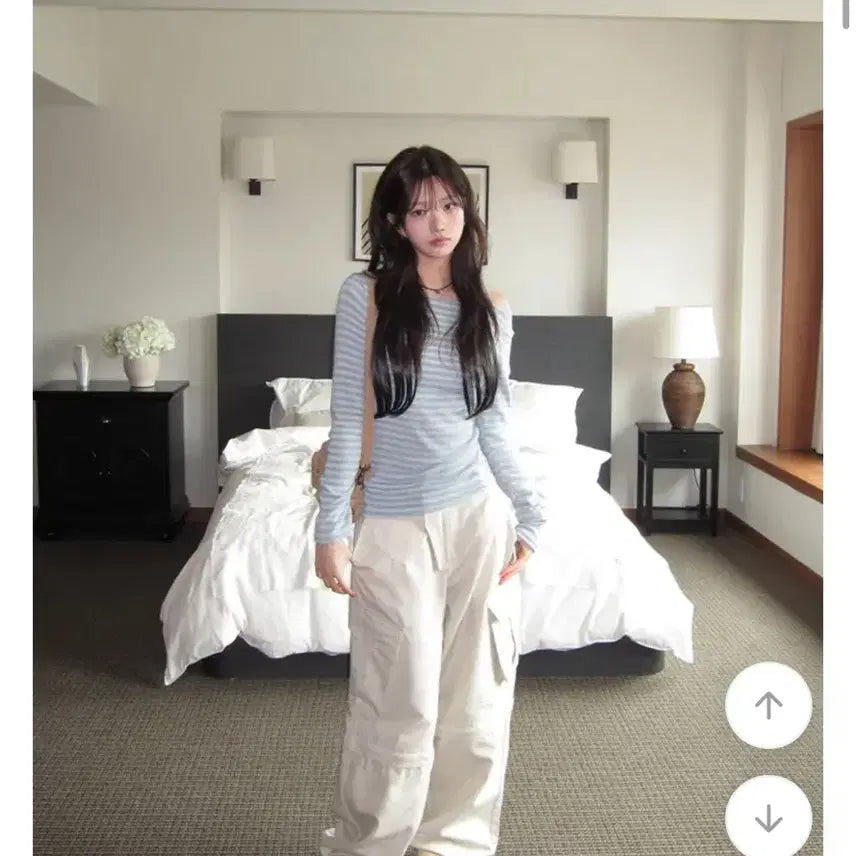 [BUNJANG] Modi Mood Striped Knit Long Sleeve Top / 에이블리 모디무드 단가라 니트 긴팔 판매. 교신