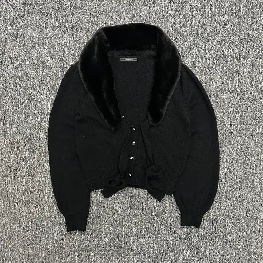 [BUNJANG] Kenneth Lady Black Fur Cardigan / 케네스레이디 블랙 퍼 가디건 85