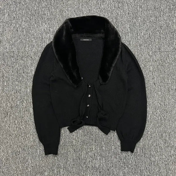 [BUNJANG] Kenneth Lady Black Fur Cardigan / 케네스레이디 블랙 퍼 가디건 85