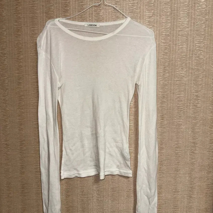 [BUNJANG] LaRoom Sheer Long Sleeve T-Shirt White / 라룸 시스루 긴팔티 화이트