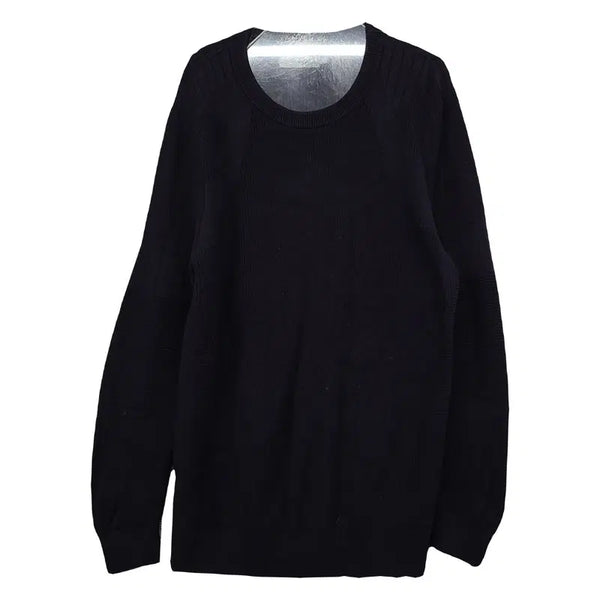 [BUNJANG] Calvin Klein Black Cotton Round Knit Sweater M / 캘빈클라인 블랙 코튼 라운드 니트 스웨터 M