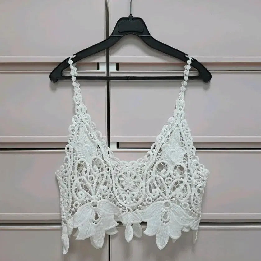 [BUNJANG] White Lace Bustier Top / 레이스 뷔스티에 새상품