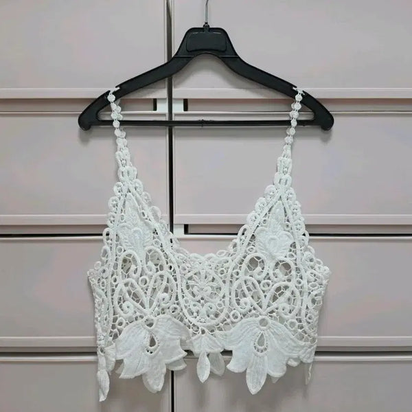 [BUNJANG] White Lace Bustier Top / 레이스 뷔스티에 새상품