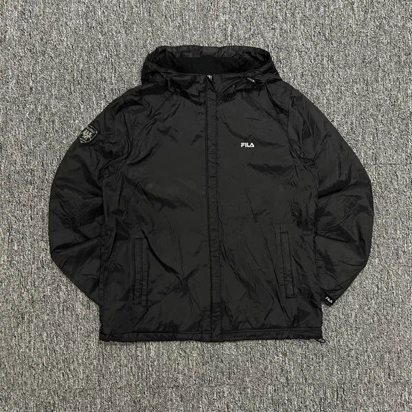 [BUNJANG] Fila Black Windbreaker Jacket (M) / 휠라 블랙 바람막이 자켓 M