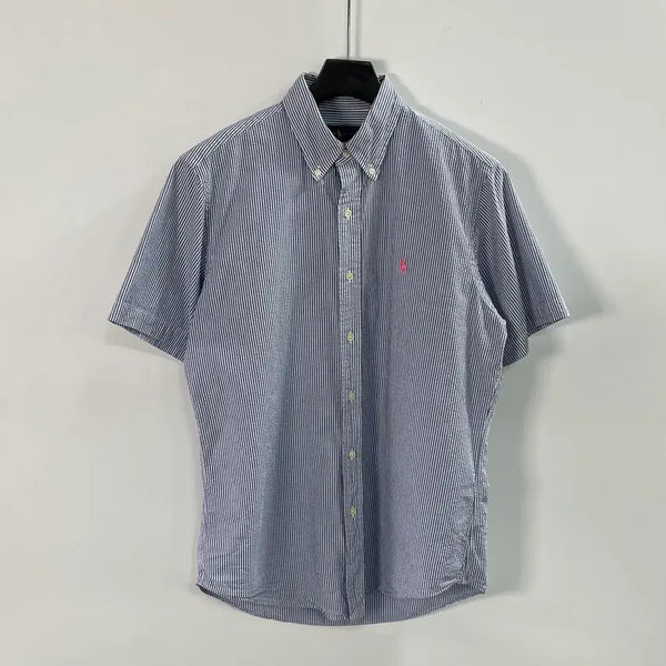 [BUNJANG] Polo Ralph Lauren Seersucker Short Sleeve Shirt / 폴로 랄프로렌 시어서커 반팔셔츠 (on.2008)