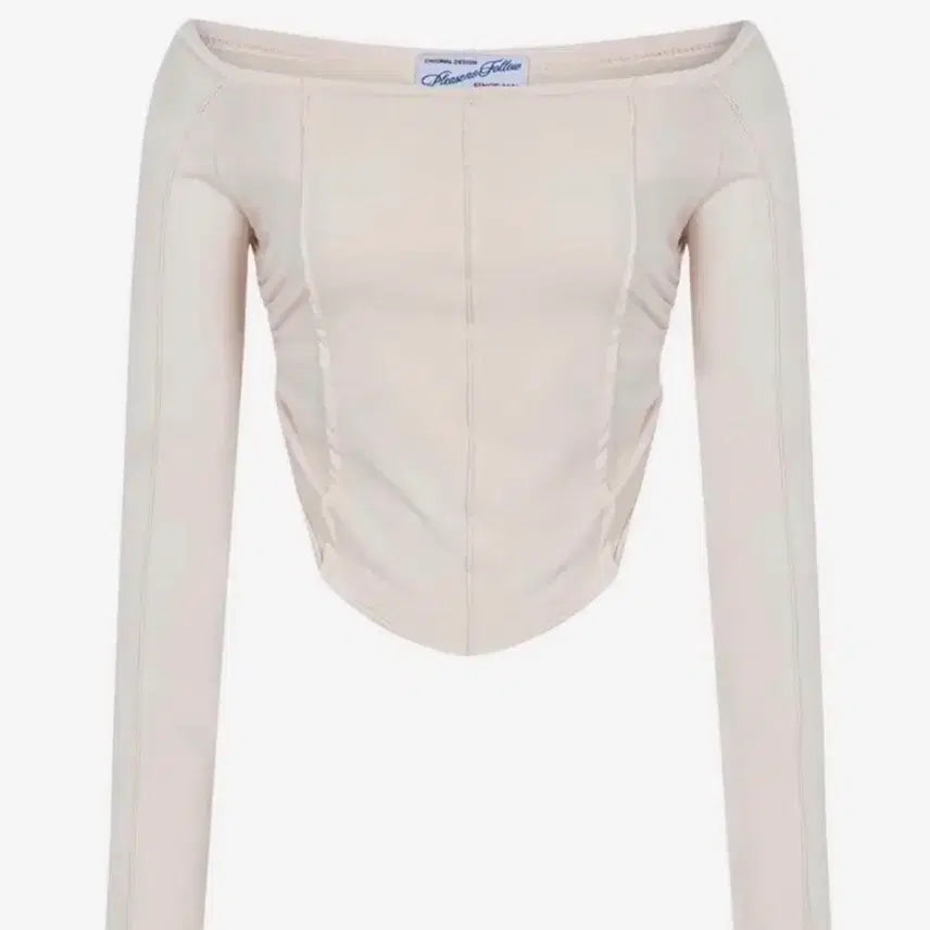 [BUNJANG] Please No Follow Off-Shoulder Top Beige / 플리즈노팔로우 오프숄더 탑 베이지