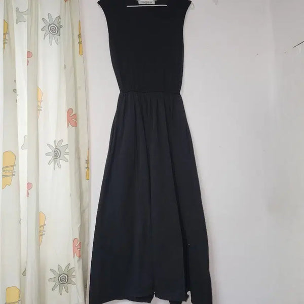 [BUNJANG] Black Sleeveless Maxi Dress - Autumn / 블랙 민소매 롱 원피스 가을용 S
