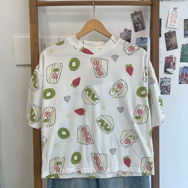 [BUNJANG] Fruit Sandwich Short Sleeve T-Shirt / 과일 샌드위치 반팔 티셔츠