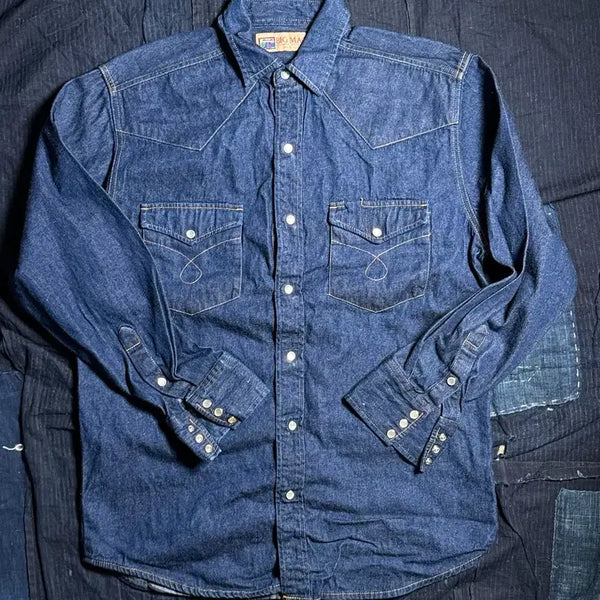 [BUNJANG] Big Mac Rigid Denim Cowboy Cut Western Shirt / Big Mac 생지 데님 카우보이 컷 웨스턴 셔츠 M