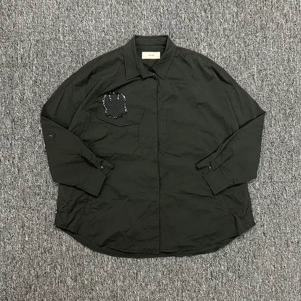 [BUNJANG] System Patch Logo Oversized Fit Shirt / 시스템 패치로고 오버핏 셔츠