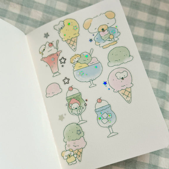 [BUNJANG] Maenggle Door Ice Cream Box Kiss Cut Stickers / [맹글도어] 아이스크림 박 키스컷