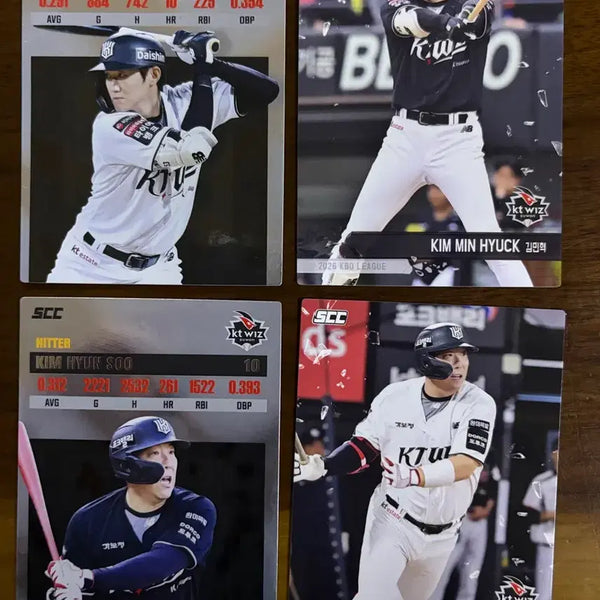 [BUNJANG] KBO Plus Cards Bundle - Kim Min-hyuk, Kim Hyun-soo / Kt 위즈 김민혁 김현수 kbo 플러스 카드