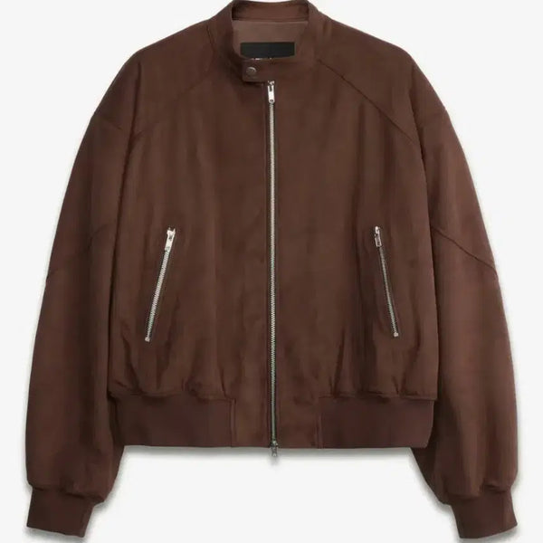 [BUNJANG] Dope Jasons Paneled Sporty Leather Jacket Brown / 도프제이슨 패널드 스포티 레더 자켓 새상품