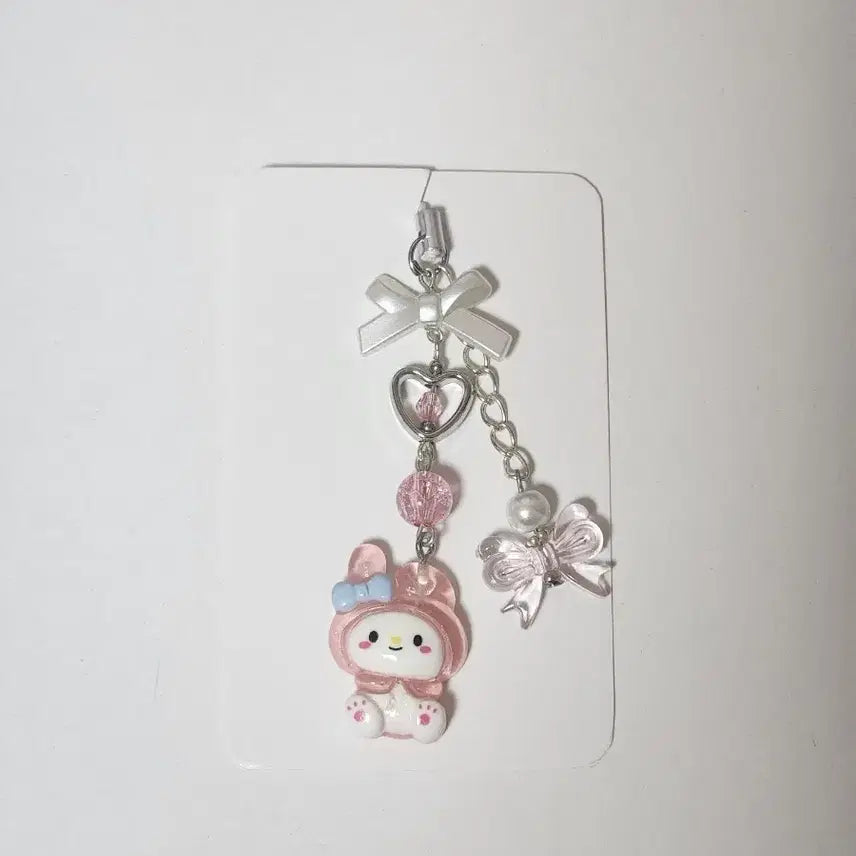 [BUNJANG] Handmade My Melody Beaded Keychain / 핸드메이드 캐릭터 비즈키링 마멜