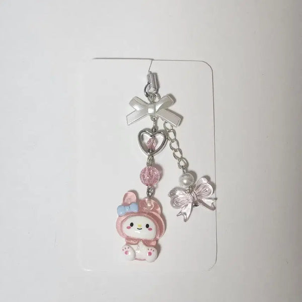 [BUNJANG] Handmade My Melody Beaded Keychain / 핸드메이드 캐릭터 비즈키링 마멜