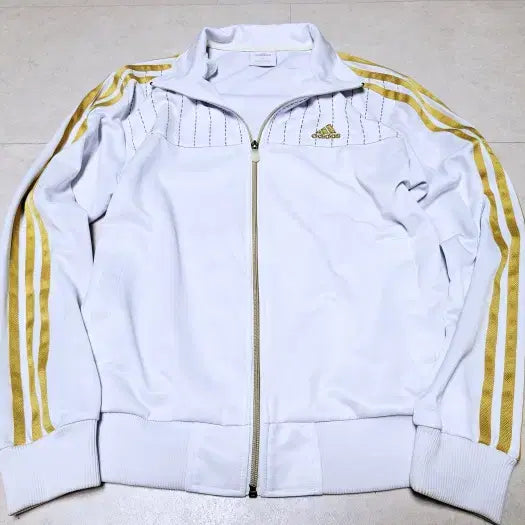 [BUNJANG] Adidas Vintage White Gold 3-Stripes Track Jacket / 아디다스 빈티지 화이트 골드3선 대장져지 폴1360