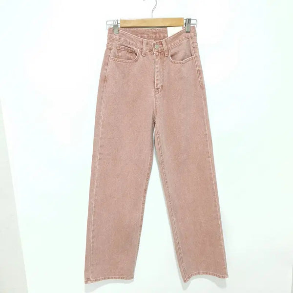 [BUNJANG] Indigo Denim Pink Straight Denim Pants (Size S) / 인디고 데님 핑크 스트레이트 데님 팬츠 S_M3319