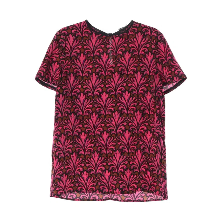 [BUNJANG] Miu Miu 100% Silk Arabesque Pattern Short Sleeve Blouse / 미우미우 실크 100% 아라베스크 패턴 반팔 블라우스